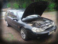 Black Ford Mondeo, Ghia, Automatic, 2.5 V6 - 170 hp, Mark II, Station Wagon. 